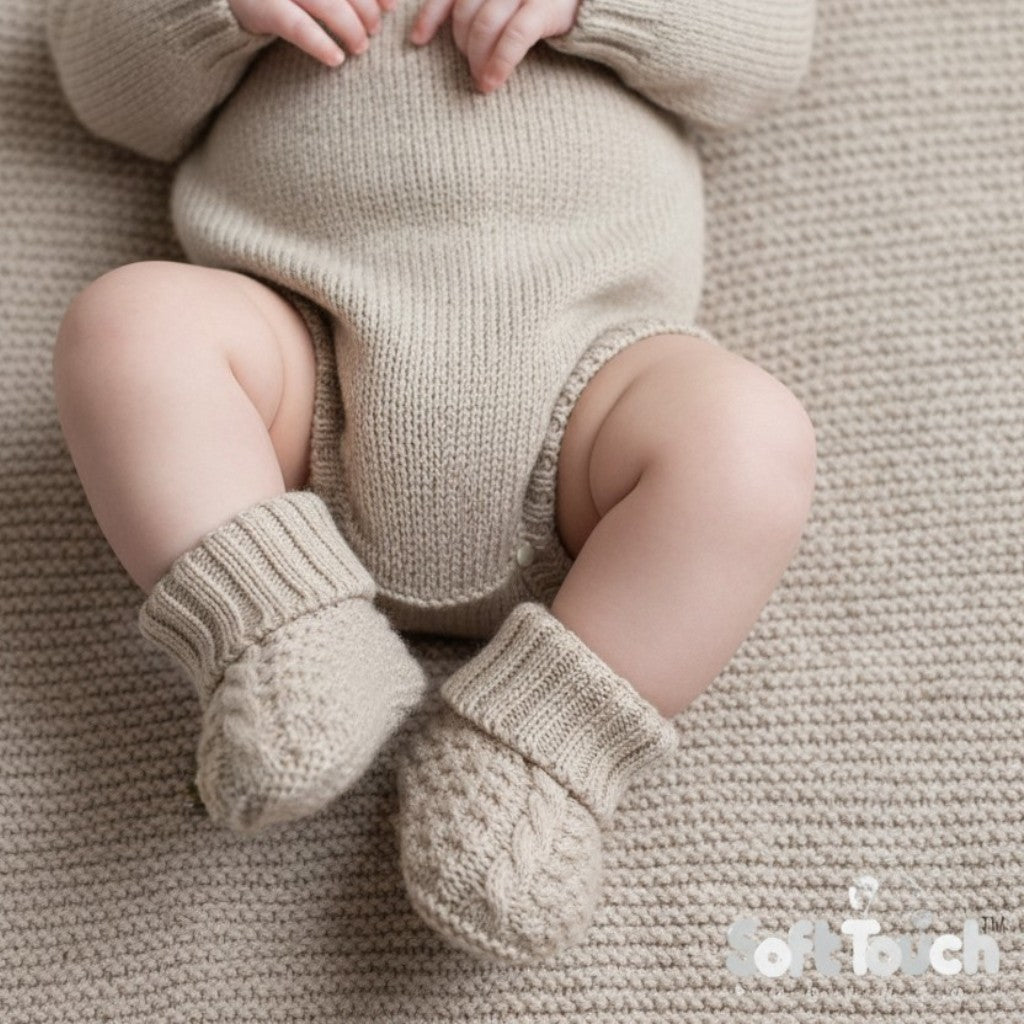Premium cotton knitted booties