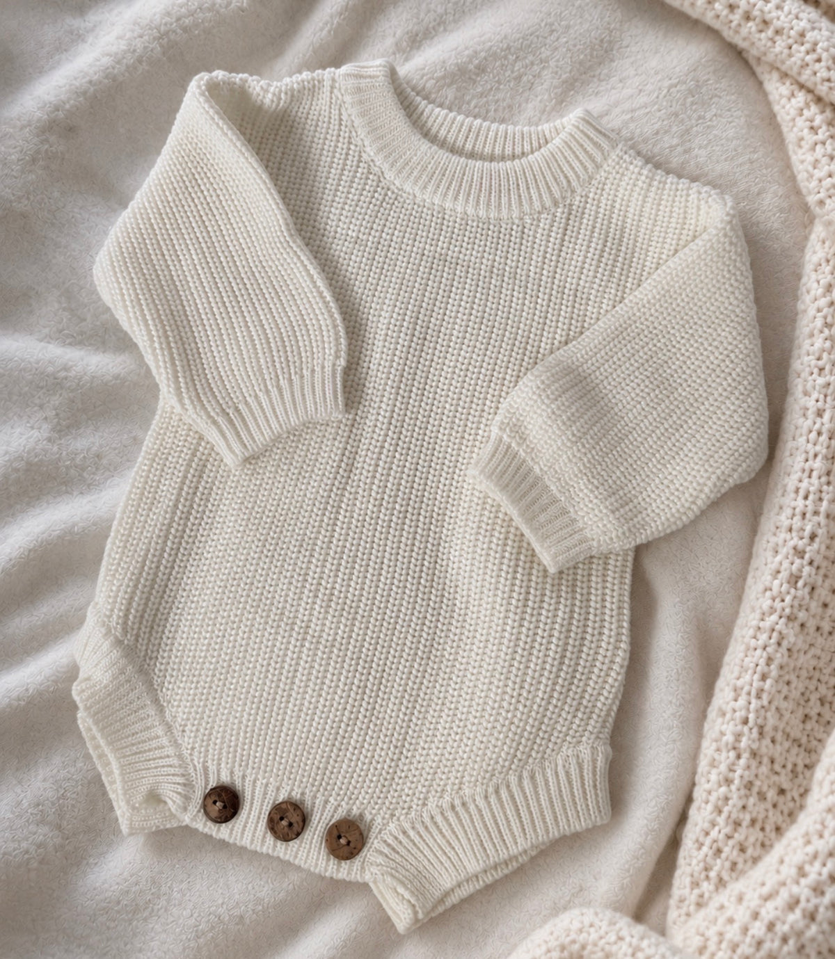 White Knitted Romper