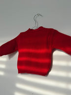 Red Ribbed Knitted baby cardigan