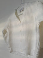 White Ribbed Knitted baby cardigans
