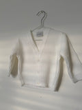 White Ribbed Knitted baby cardigans