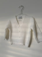 White Ribbed Knitted baby cardigans
